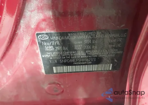 2017 Hyundai Elantra Se from USA, damaged, VIN 5NPD84LF5HH162173